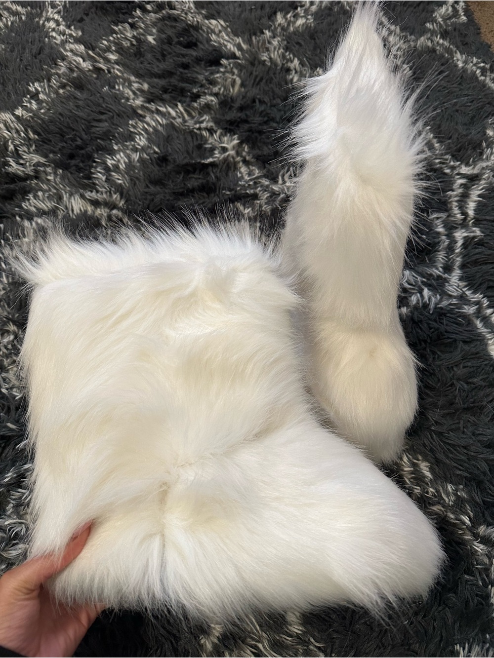 White Faux Fur Boots